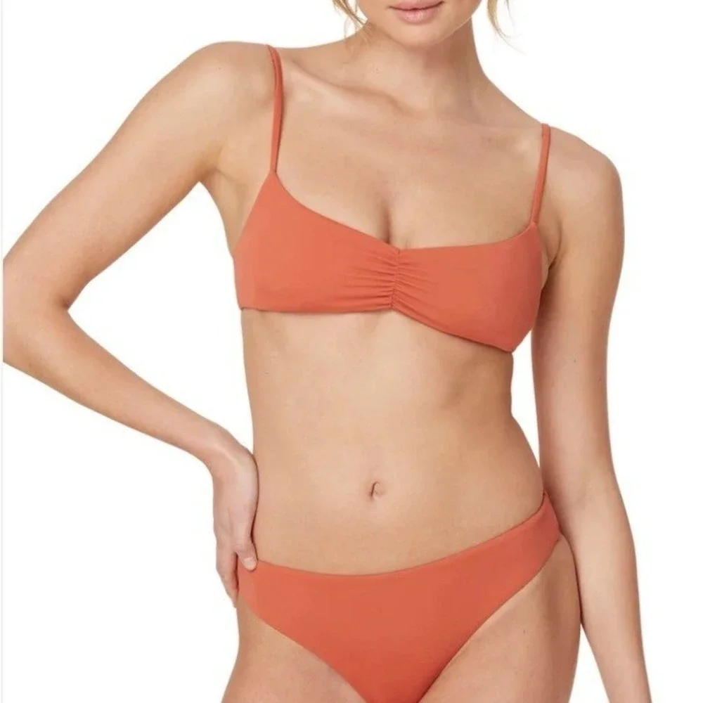 NEW Andie Swim The Symi Bikini‎ Top Cedar Orange AT263-CEDR Womens Large